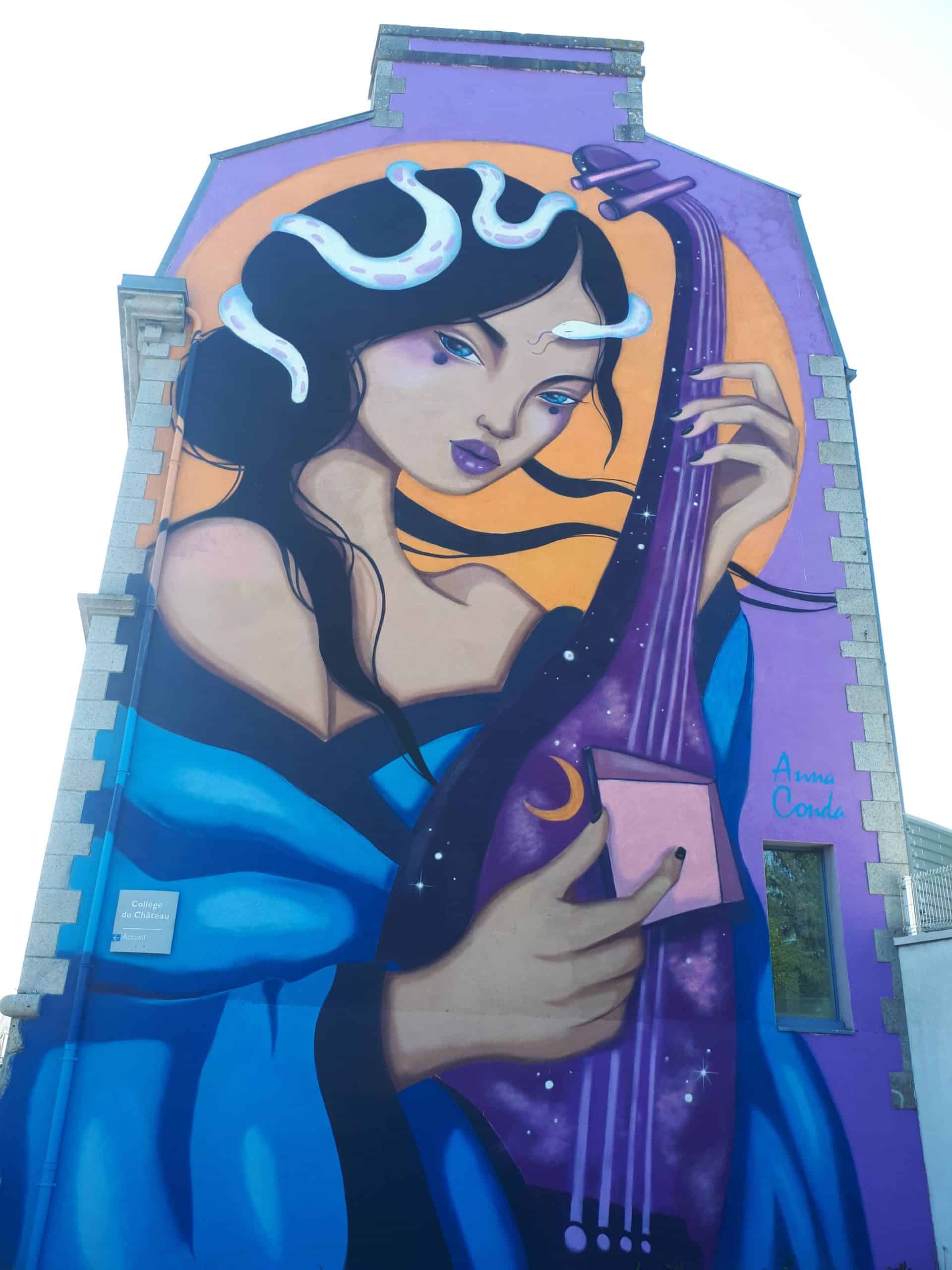 Peinture murale de street art à Morlaix