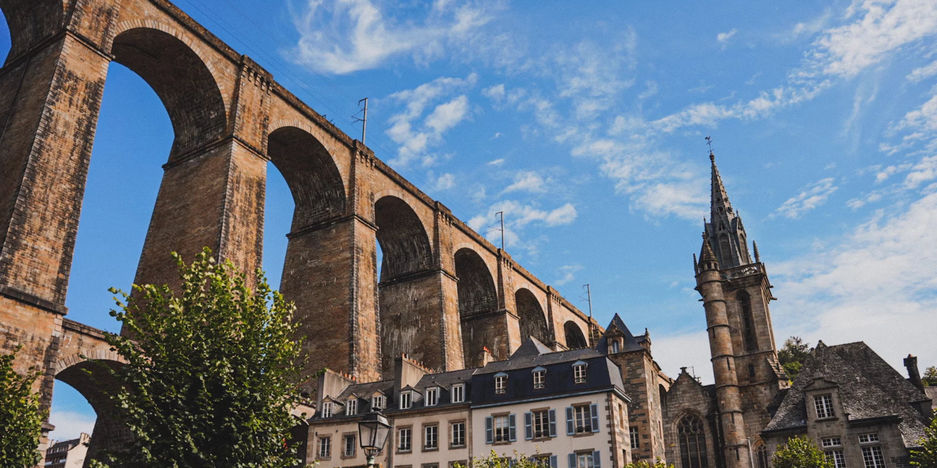 Le viaduc de Morlaix et l'église Saint-Mélaine